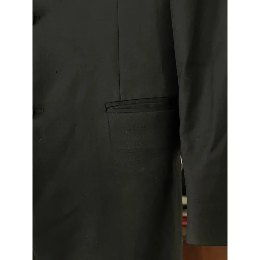 Burberry London 100% Wool Suit Jacket •Men 36R•Navy Blue 3 Button Blazer Barneys